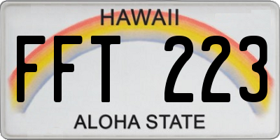HI license plate FFT223