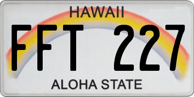 HI license plate FFT227