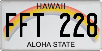 HI license plate FFT228