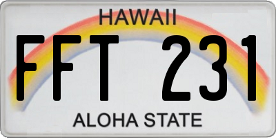 HI license plate FFT231