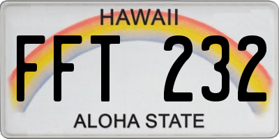 HI license plate FFT232