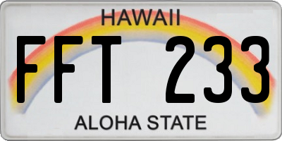 HI license plate FFT233