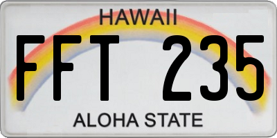 HI license plate FFT235