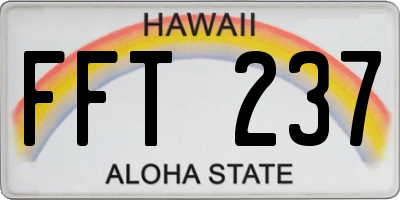 HI license plate FFT237
