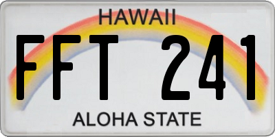 HI license plate FFT241
