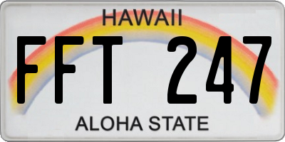 HI license plate FFT247
