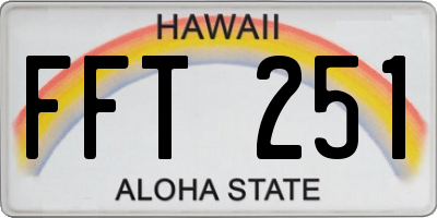 HI license plate FFT251