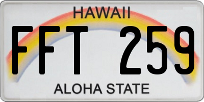 HI license plate FFT259