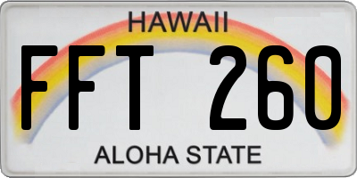 HI license plate FFT260