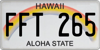 HI license plate FFT265