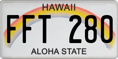HI license plate FFT280