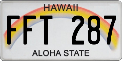 HI license plate FFT287