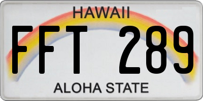 HI license plate FFT289