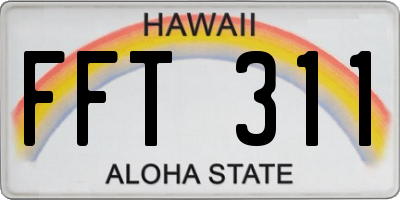 HI license plate FFT311