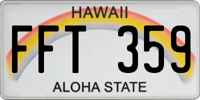 HI license plate FFT359