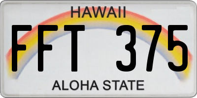 HI license plate FFT375