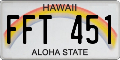 HI license plate FFT451
