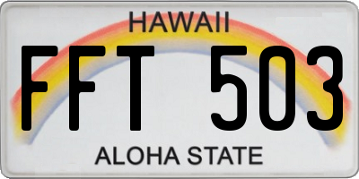 HI license plate FFT503