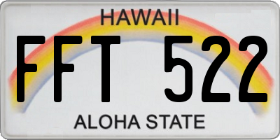 HI license plate FFT522