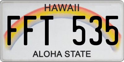 HI license plate FFT535