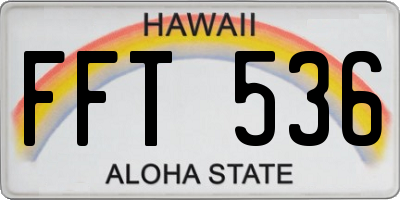 HI license plate FFT536