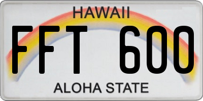 HI license plate FFT600
