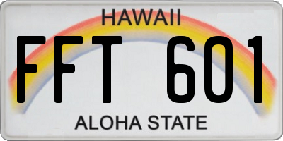 HI license plate FFT601