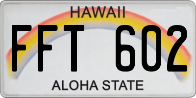 HI license plate FFT602