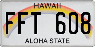 HI license plate FFT608