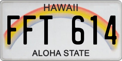 HI license plate FFT614