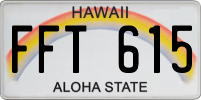 HI license plate FFT615