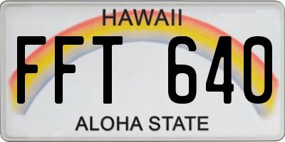 HI license plate FFT640