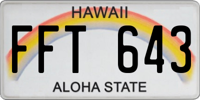 HI license plate FFT643