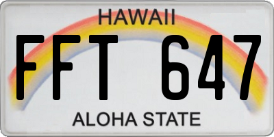 HI license plate FFT647