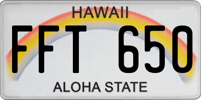HI license plate FFT650