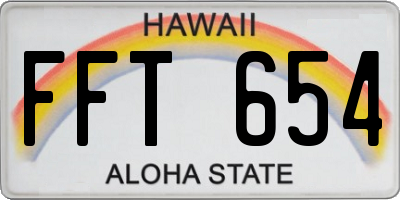 HI license plate FFT654