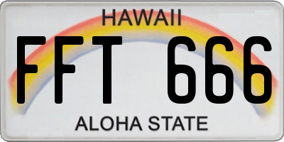 HI license plate FFT666