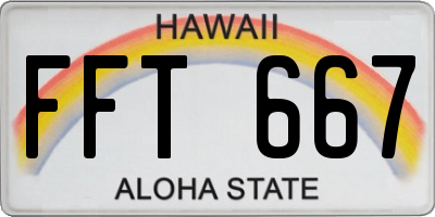 HI license plate FFT667