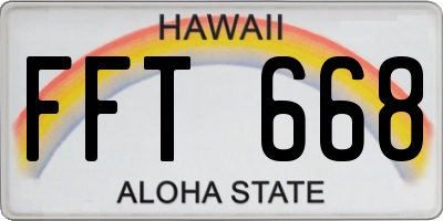 HI license plate FFT668