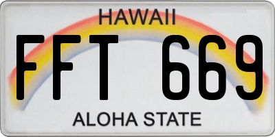 HI license plate FFT669