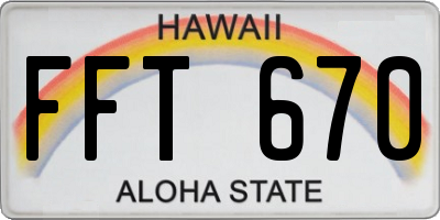 HI license plate FFT670