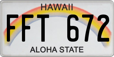 HI license plate FFT672