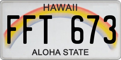 HI license plate FFT673