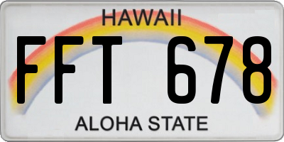 HI license plate FFT678