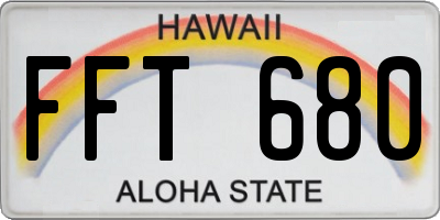 HI license plate FFT680