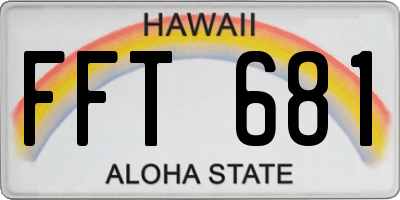 HI license plate FFT681
