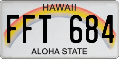 HI license plate FFT684