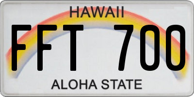 HI license plate FFT700