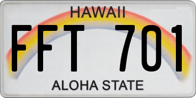 HI license plate FFT701
