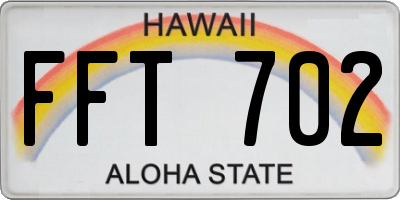 HI license plate FFT702